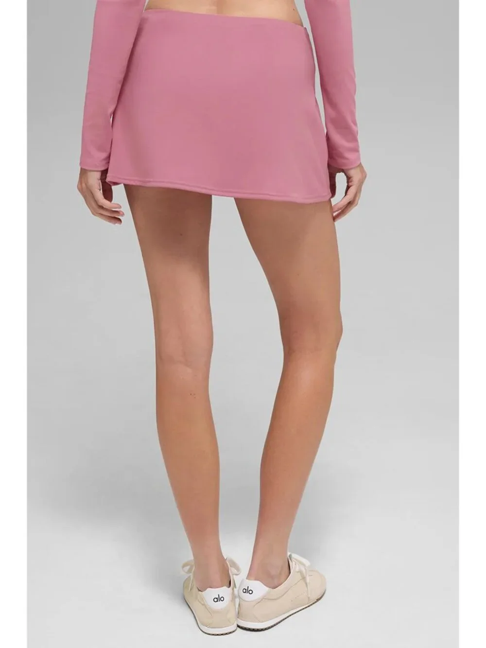 ALO YOGA Pink Wild Rose Nylon SOFTSCULPT PRECISION Stretch Mini Skort Skirt XS